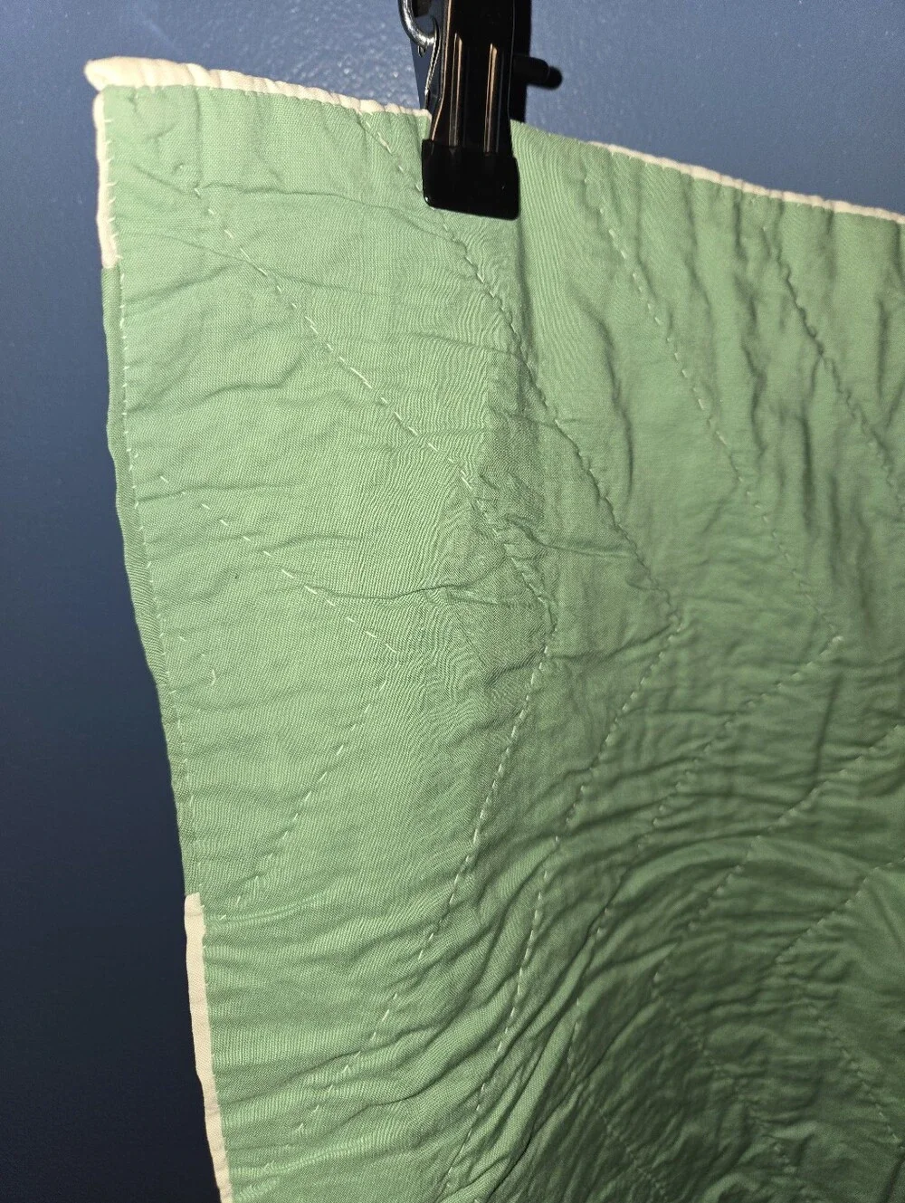 Green and White Modern Geometric Quilt Throw-FOOLS PUZZLE.